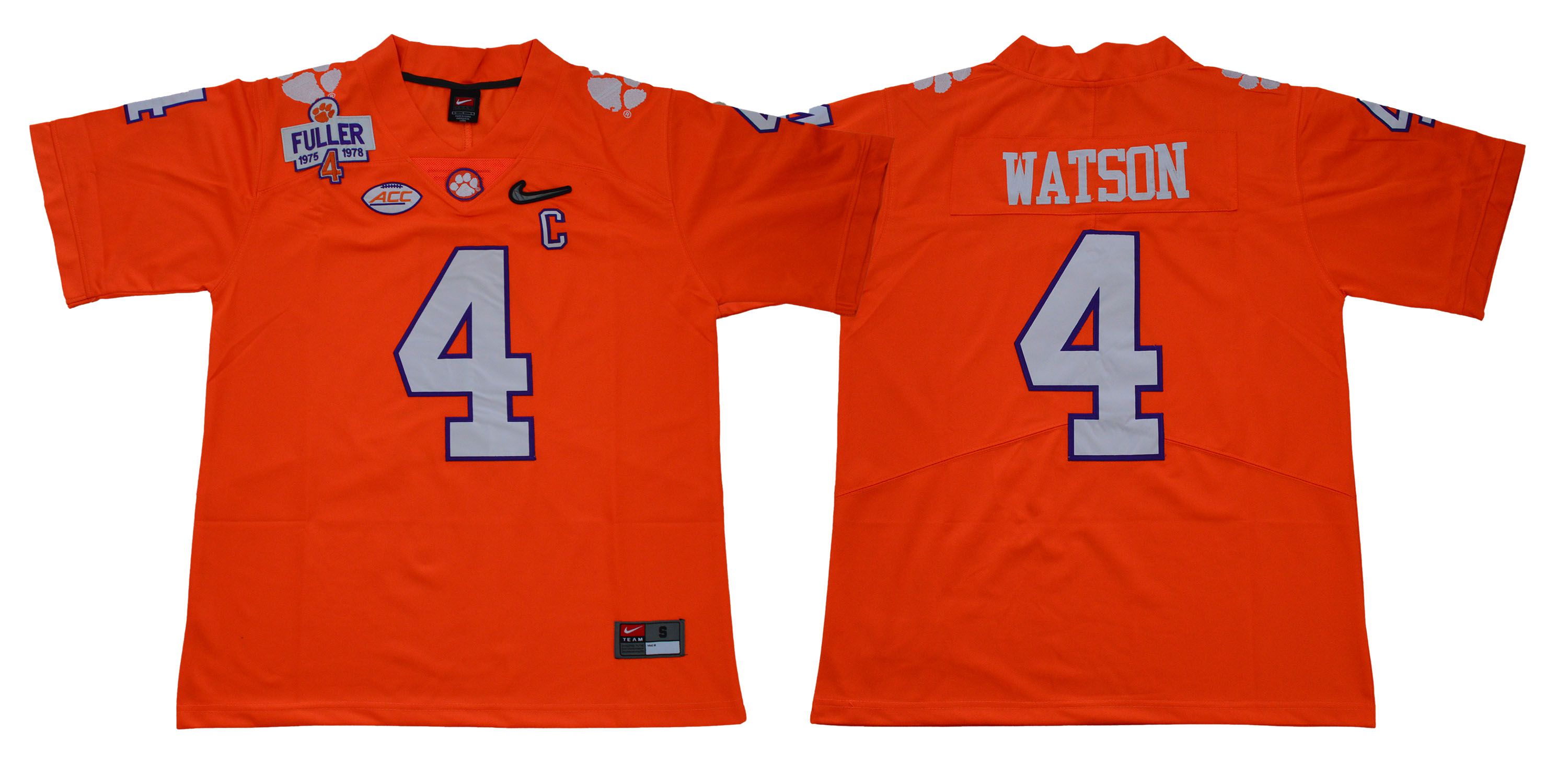 Men Clemson Tigers #4 Watson Orange Diamonds NCAA Jerseys